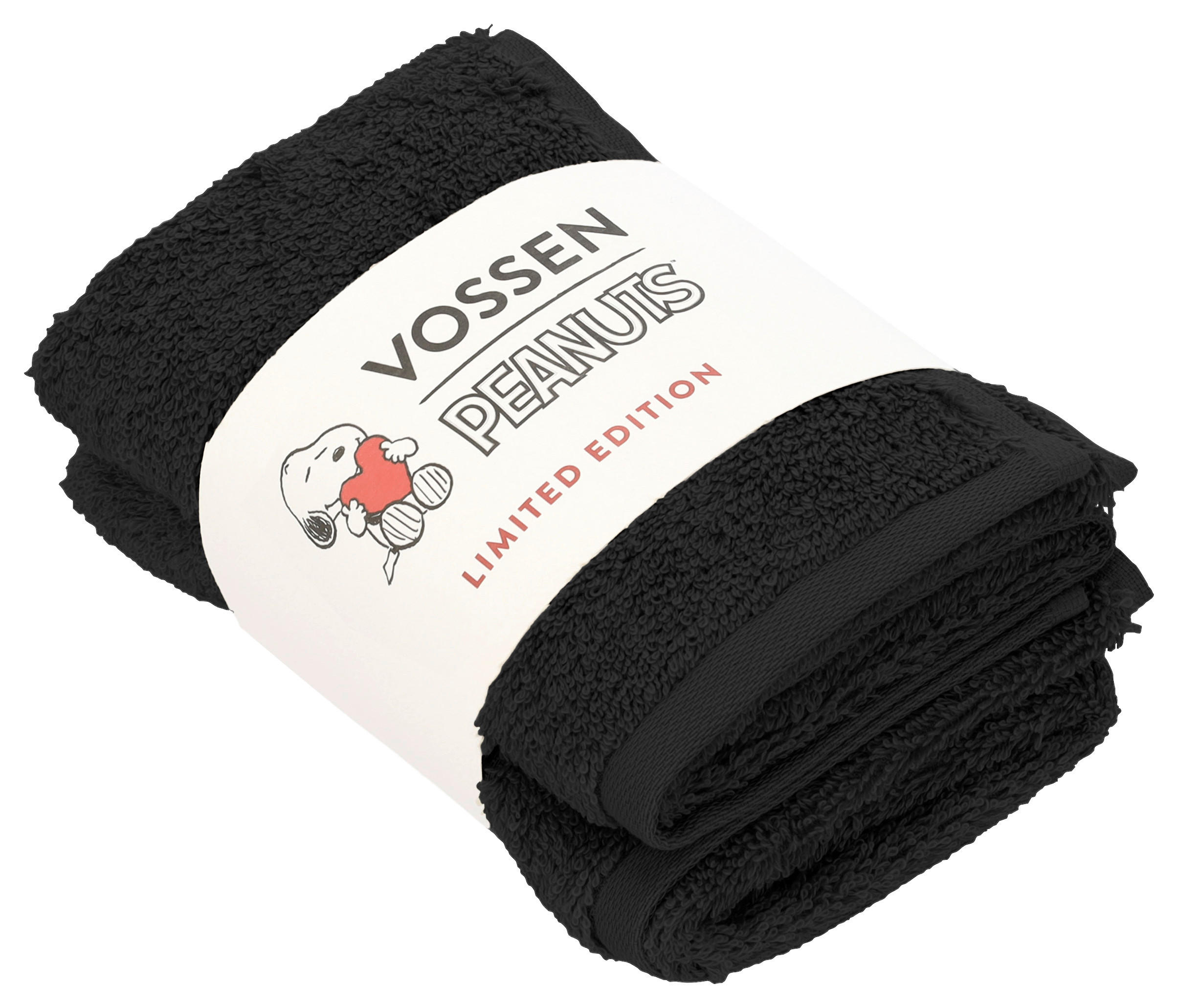 GÄSTETUCHSET Sleepy Snoopy Schwarz 2-teilig 30/50 cm  - Schwarz, Basics, Textil (30/50cm) - Vossen