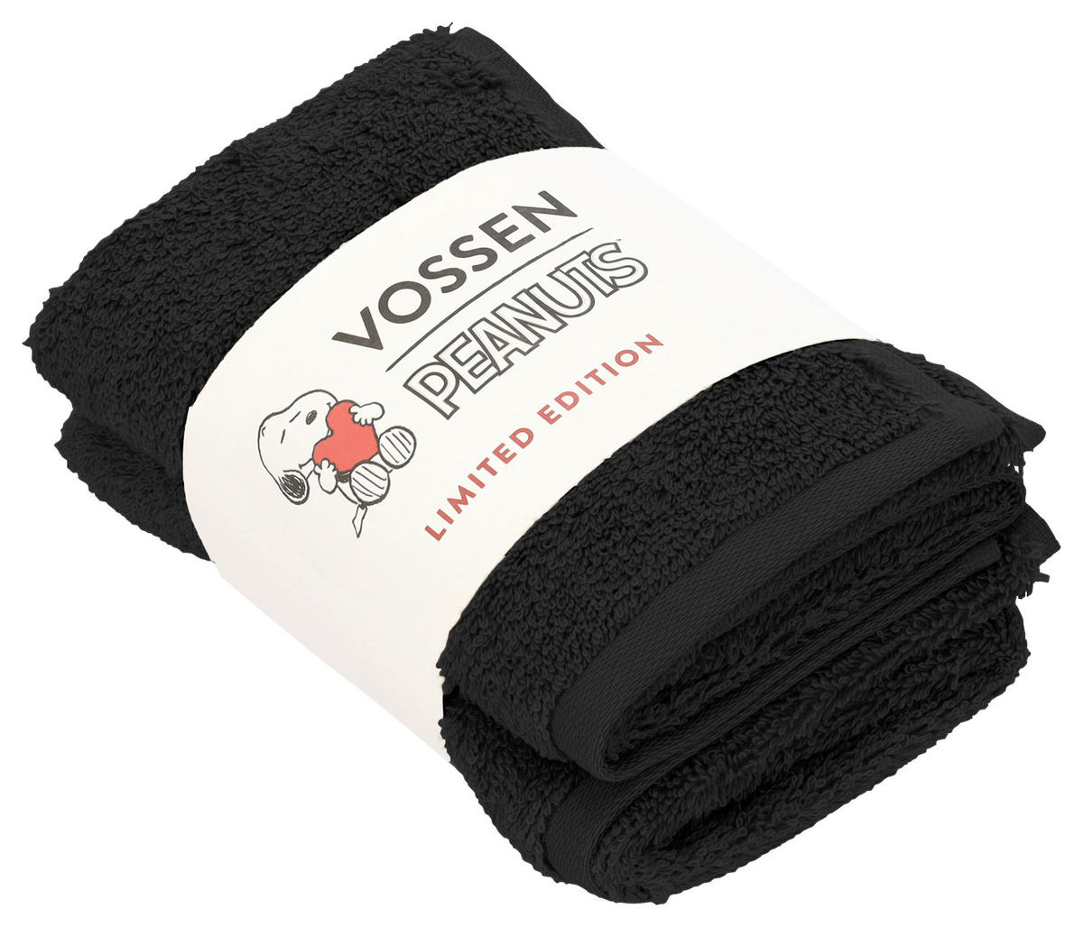 GÄSTETUCHSET Sleepy Snoopy Schwarz 2-teilig 30/50 cm  - Schwarz, Basics, Textil (30/50cm) - Vossen