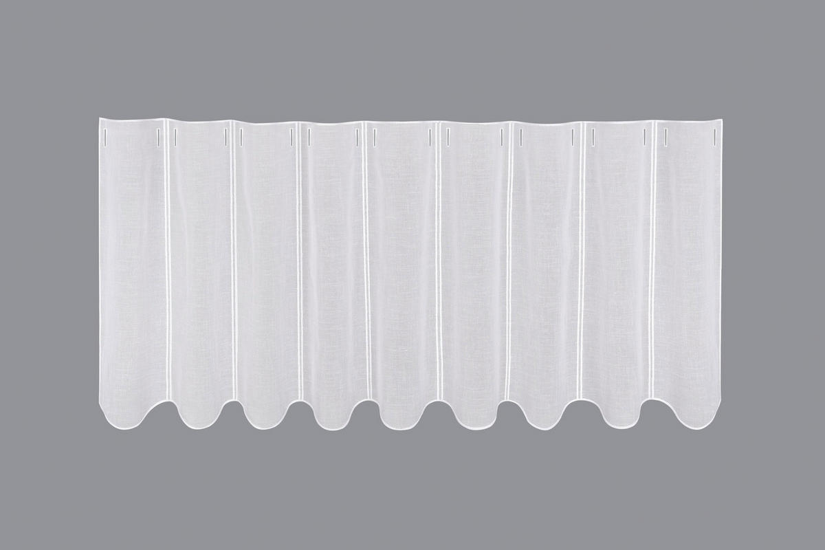 KURZGARDINE  145/45 cm  - Weiß, Basics, Textil (145/45cm)