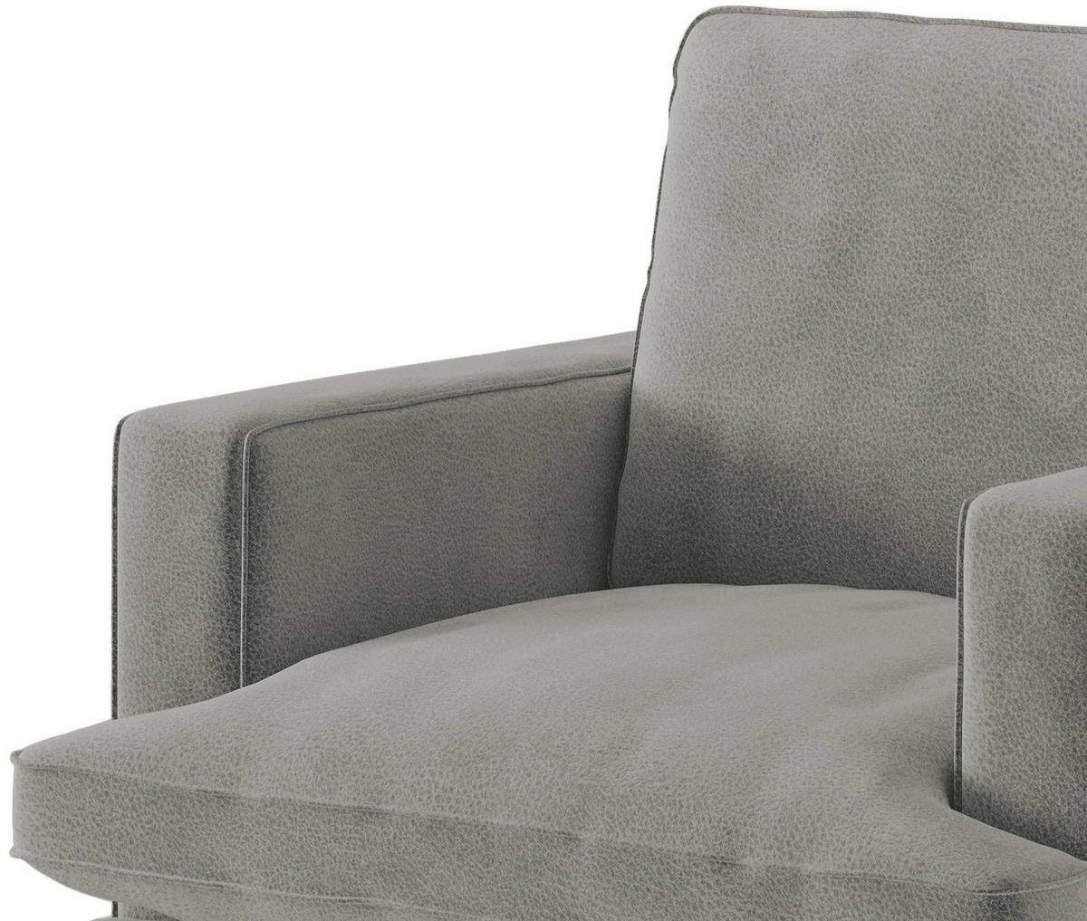 SITZGARNITUR in Flachgewebe Grau  - Schwarz/Grau, Design, Textil/Metall (202/250cm) - Livetastic
