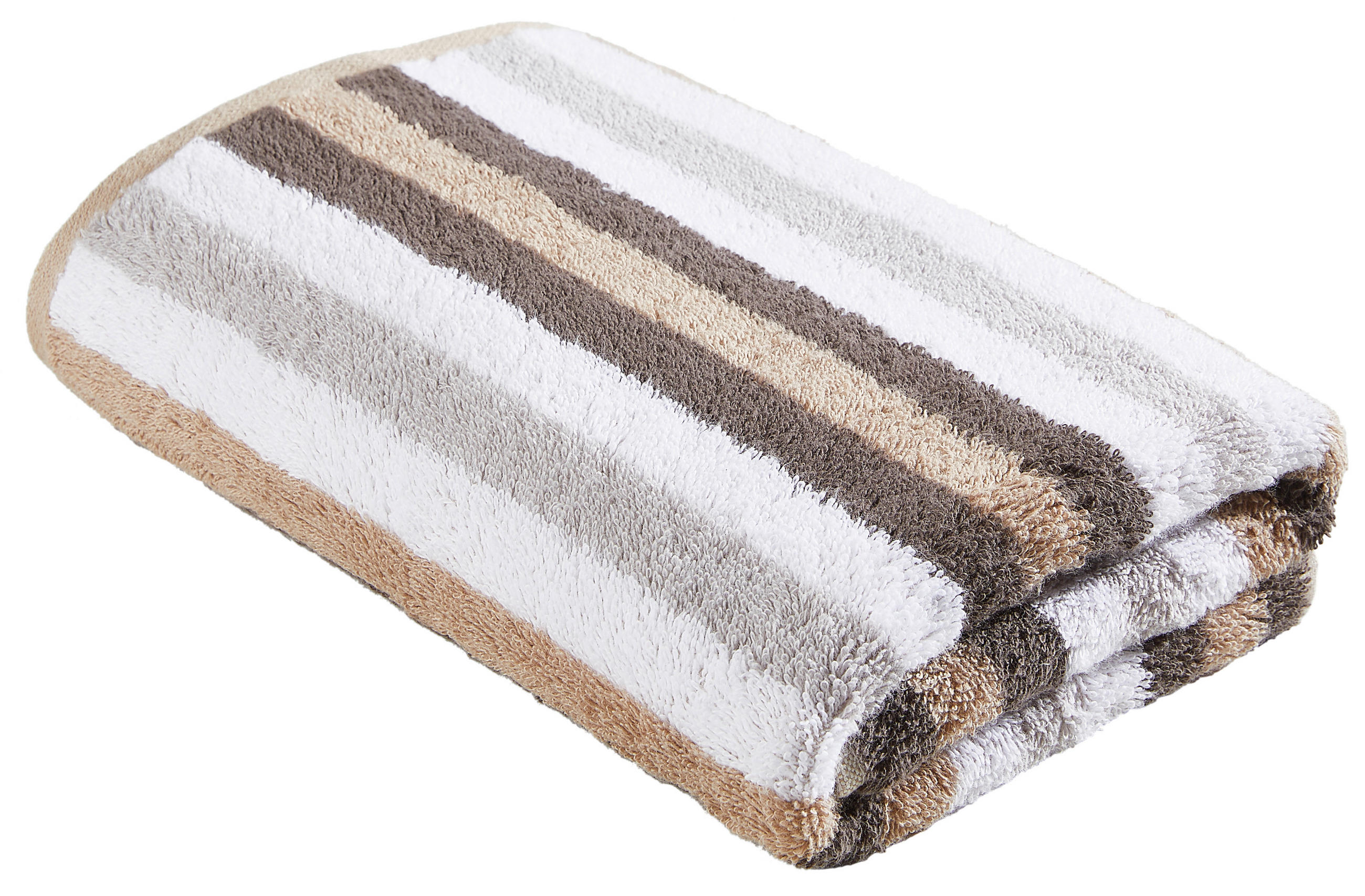 HANDTUCH Grau, Silberfarben, Weiß, Taupe, Beige  - Taupe/Beige, Basics, Textil (50/100cm) - Cawoe