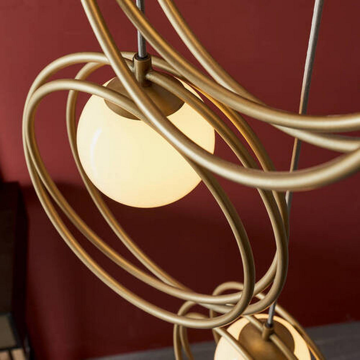 HÄNGELEUCHTE Endon Emilio 45/212.5 cm   - Goldfarben/Opal, Design, Glas (45/212.5cm) - ENDON