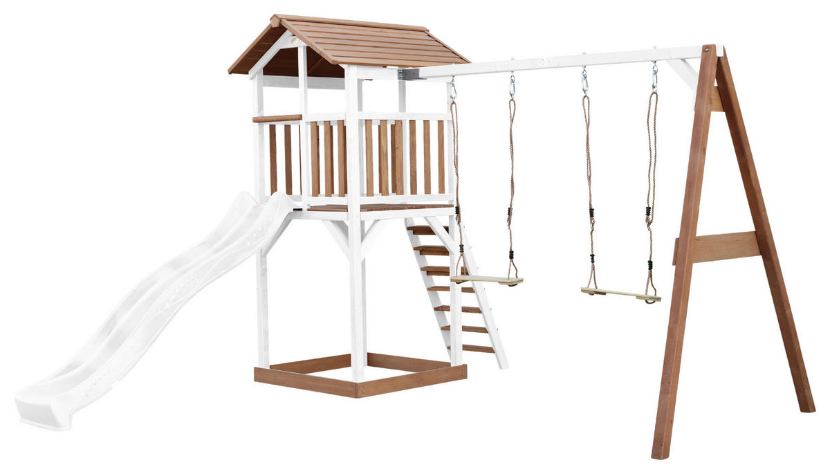 SPIELTURM 356,6/241,9/349 cm  - Weiss/Braun, Konventionell, Holz/Kunststoff (356,6/241,9/349cm)
