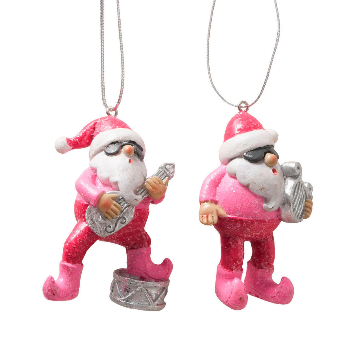 VIANOČNÁ OZDOBA - pink/biela, Basics, plast (5/5/7,5cm)