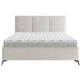 POLSTERBETT gepolstertes Kopfteil, Lattenrost Creme 160/200 cm  - Creme/Schwarz, MODERN, Holz/Textil (160/200cm) - Carryhome