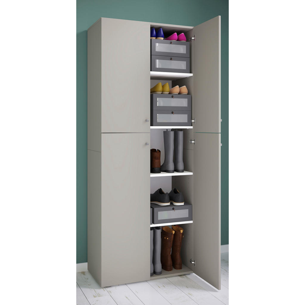 Thumbnail - Mid.you Schuhschrank, Grau, Holzwerkstoff, 4 Fächer, 70x182x37 cm, Garderobe, Schuhaufbewahrung, Schuhschränke