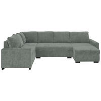 WOHNLANDSCHAFT Hellgrau Chenille  - Hellgrau/Schwarz, KONVENTIONELL, Kunststoff/Textil (183/311/140cm) - Ti'me