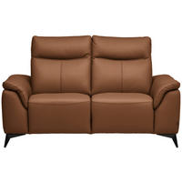 2-SITZER-SOFA  in Echtleder Cognac   - Cognac/Schwarz, Design, Leder/Metall (176/105/98cm) - Belluti