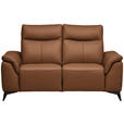 2-SITZER-SOFA  in Echtleder Cognac   - Cognac/Schwarz, Design, Leder/Metall (176/105/98cm) - Belluti
