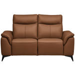 2-SITZER-SOFA  in Echtleder Cognac   - Cognac/Schwarz, Design, Leder/Metall (176/105/98cm) - Belluti