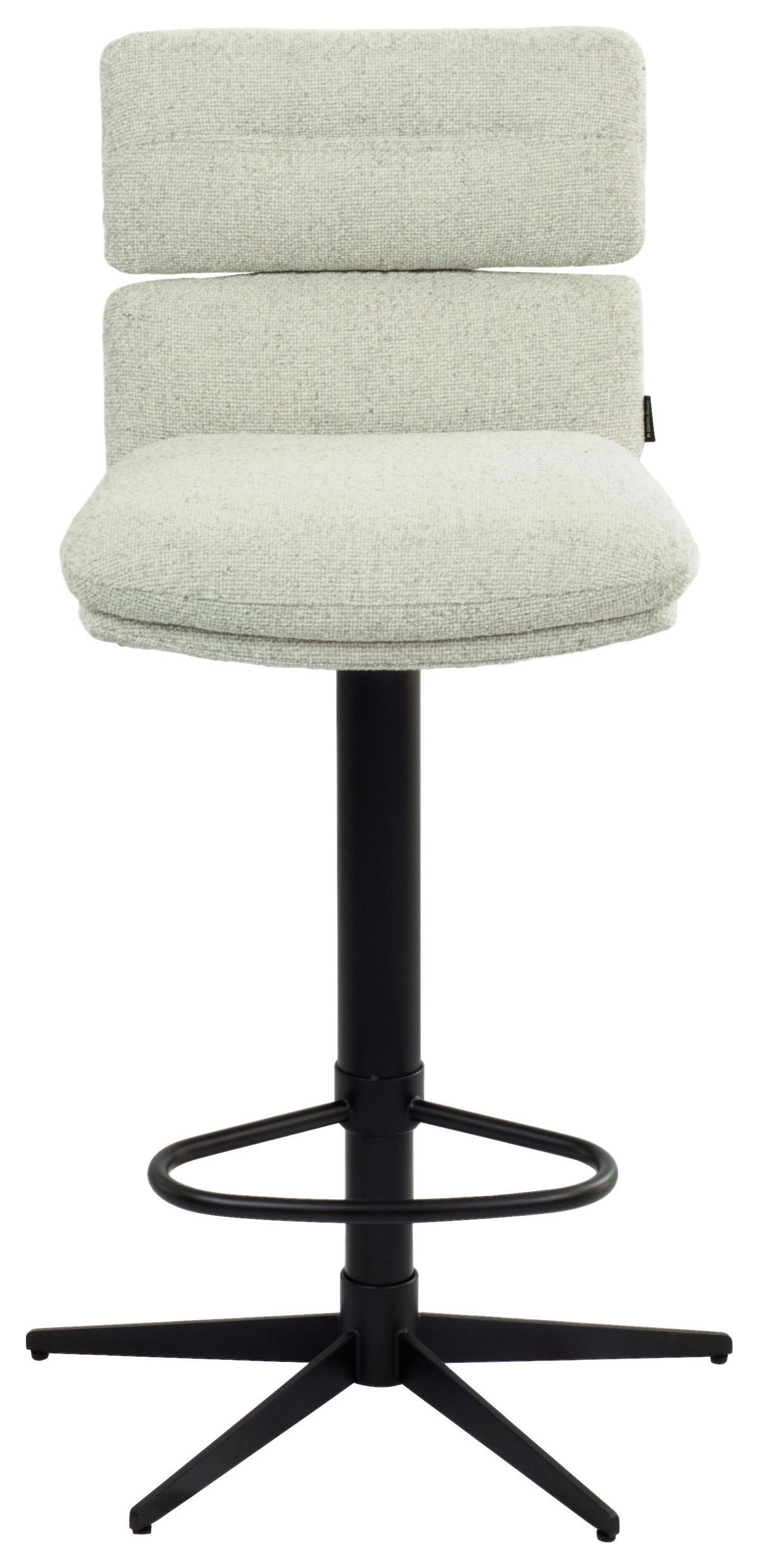 BARHOCKER Webstoff Schwarz, Beige Eisen Lederauswahl, Stoffauswahl, Wippfunktion, Sitzfläche 360° drehbar  - Beige/Schwarz, Design, Textil/Metall (42/99-117/50cm) - Dieter Knoll
