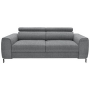 DREISITZER-SOFA in Textil Grau - Chromfarben/Grau, Design, Textil/Metall (199/76-96/98cm) - Hom`in