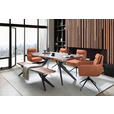 ARMLEHNSTUHL  in Eisen Mikrofaser  - Cognac/Schwarz, Design, Textil/Metall (62/89,5/65cm) - Novel