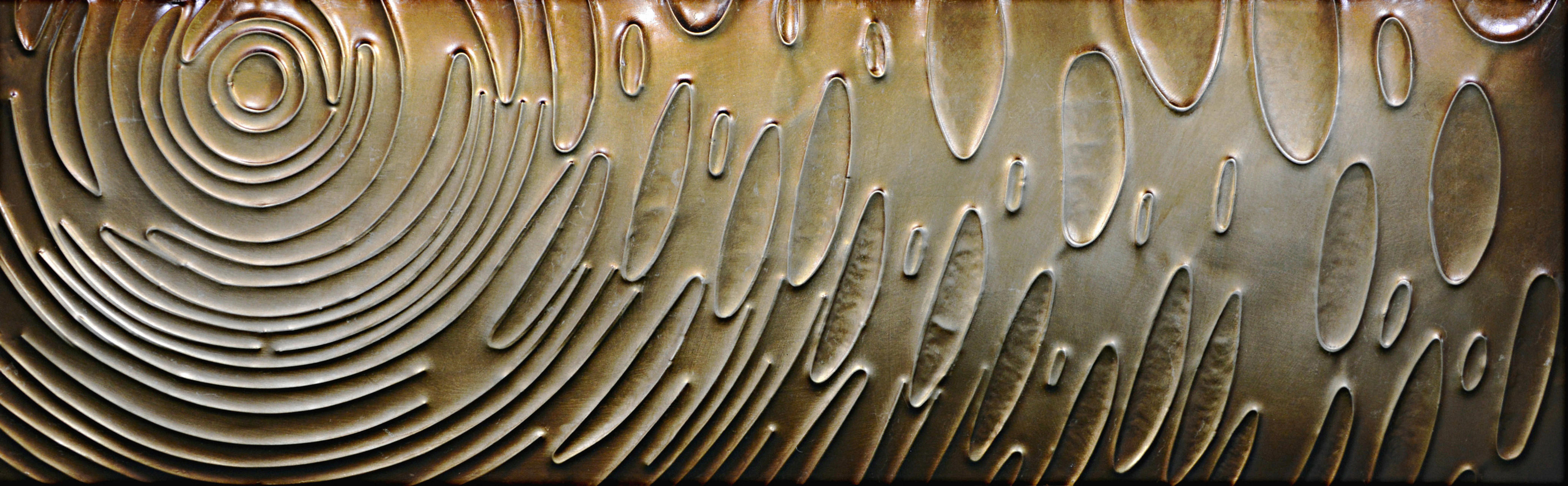 METALLBILD Abstraktes 180/55 cm  - Goldfarben, Trend, Metall (180/55cm) - Monee