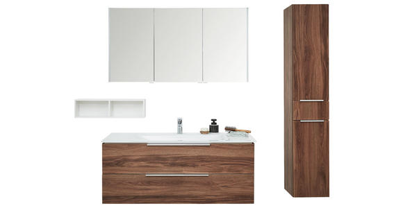 HOCHSCHRANK 30/160/30 cm - Chromfarben/Eichefarben, Design, Glas/Holzwerkstoff (30/160/30cm) - Dieter Knoll