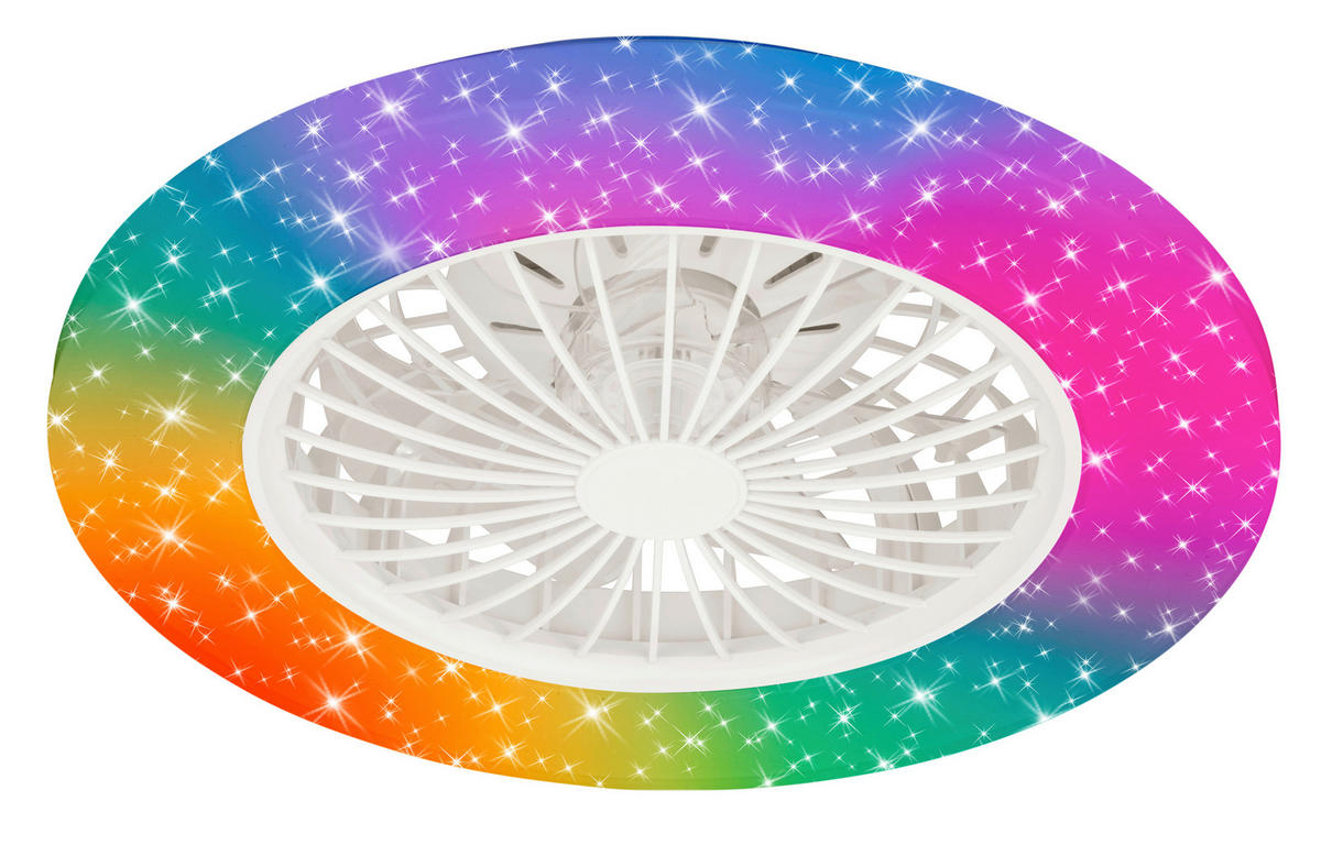 DECKENVENTILATOR 48.5/14.5 cm   - Weiß, Design, Kunststoff (48.5/14.5cm)