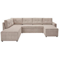 WOHNLANDSCHAFT in Cord Taupe  - Taupe/Schwarz, Konventionell, Kunststoff/Textil (155/293/126cm) - Ti'me