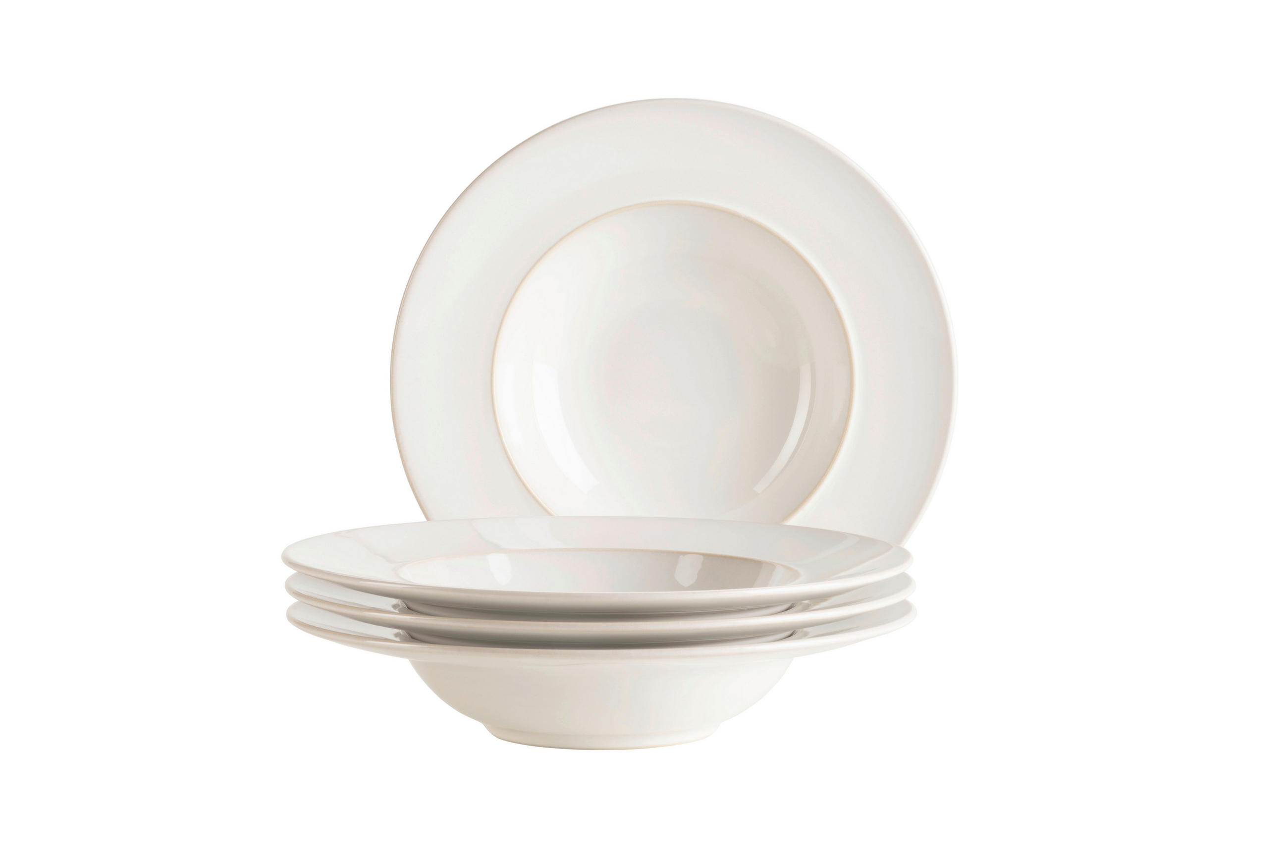 PASTATELLERSET Steinzeug 4-teilig Unico  - Weiß, Basics, Keramik