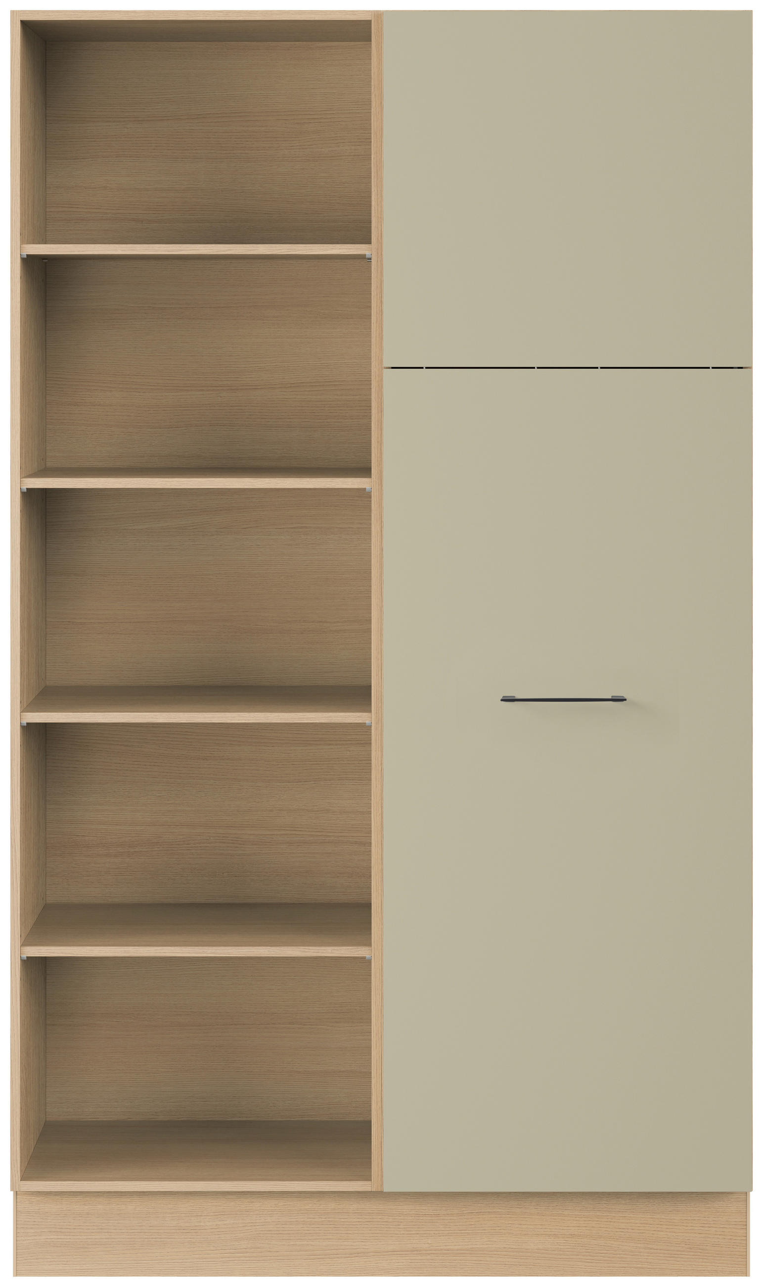 MEHRZWECKSCHRANK 120/206,2/58 cm  in Eichefarben, Salbeigrün  - Salbeigrün/Eichefarben, Basics, Holzwerkstoff/Metall (120/206,2/58cm) - Impuls