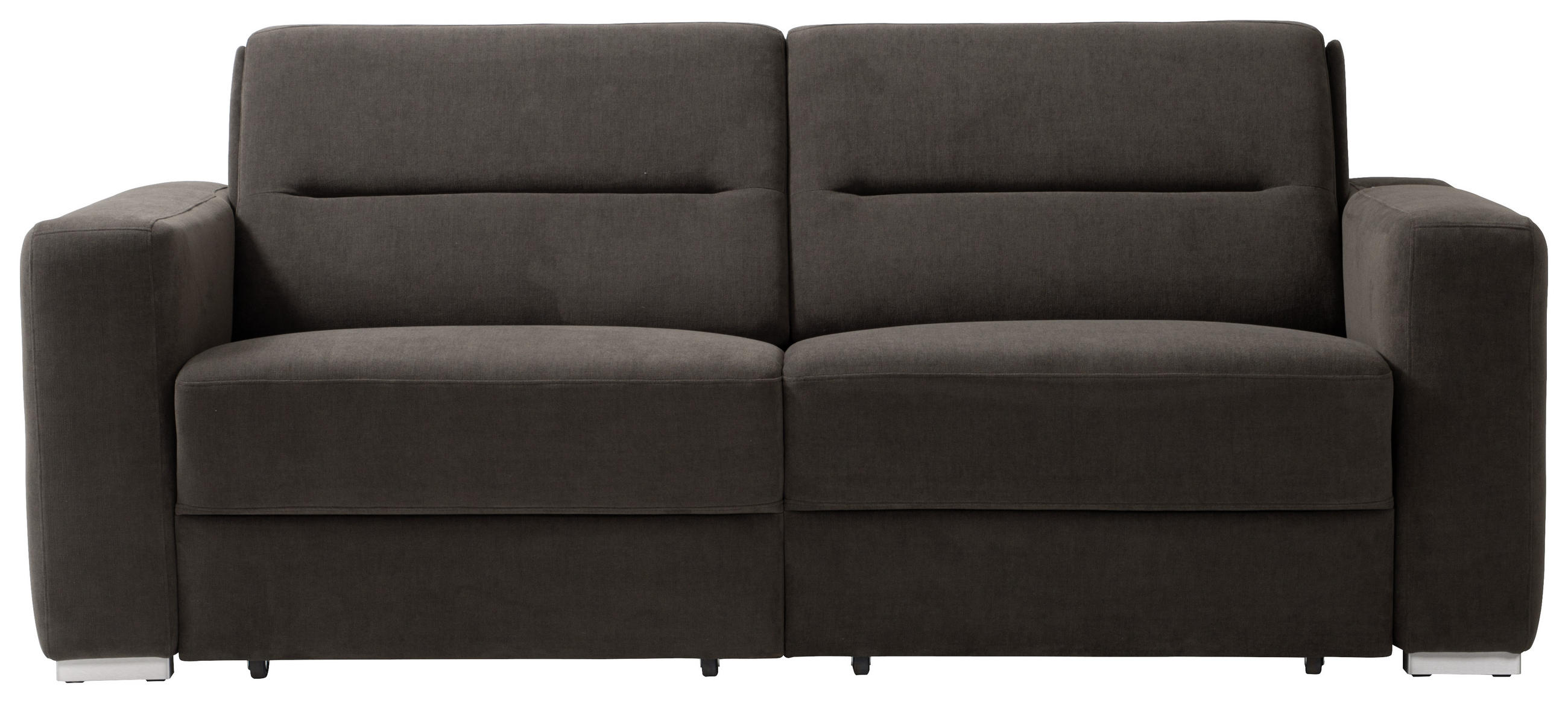 SCHLAFSOFA in Chenille Dunkelbraun  - Dunkelbraun, KONVENTIONELL, Textil/Metall (202/86/92cm) - Sedda