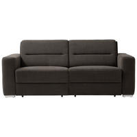SCHLAFSOFA in Chenille Dunkelbraun  - Dunkelbraun, KONVENTIONELL, Textil/Metall (202/86/92cm) - Sedda