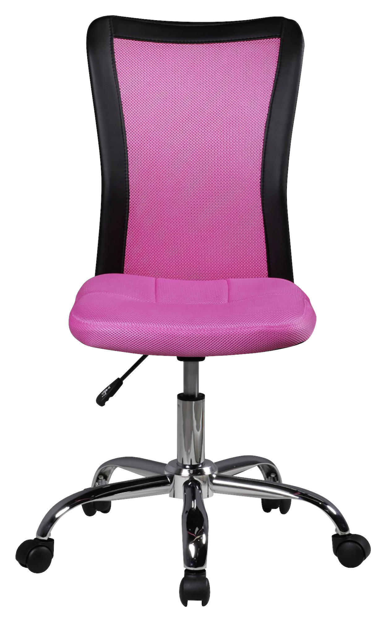 SNURRSTOL FÖR UNGDOMAR  i läderimitation, nät pink  - pink/kromfärg, Modern, metall/textil (60/100/60cm) - MID.YOU