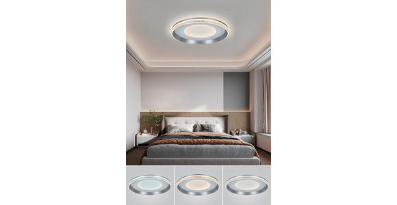 LED-DECKENLEUCHTE 50/9 cm   - Dunkelgrau/Transparent, Design, Kunststoff/Metall (50/9cm) - Novel