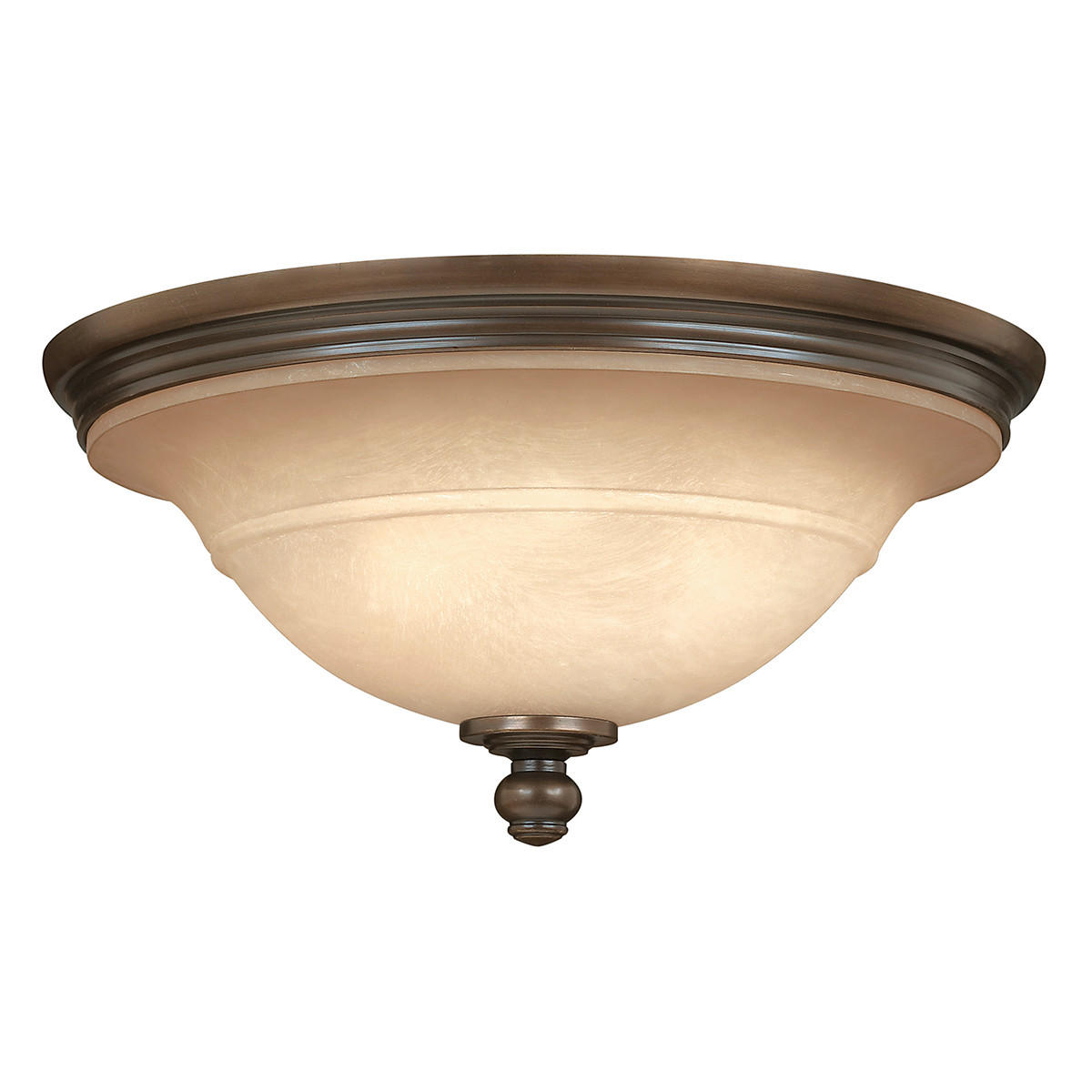 DECKENLEUCHTE  44.5/21 cm    - Bronzefarben, Romantik / Landhaus, Glas/Metall (44.5/21cm) - Elstead Lighting