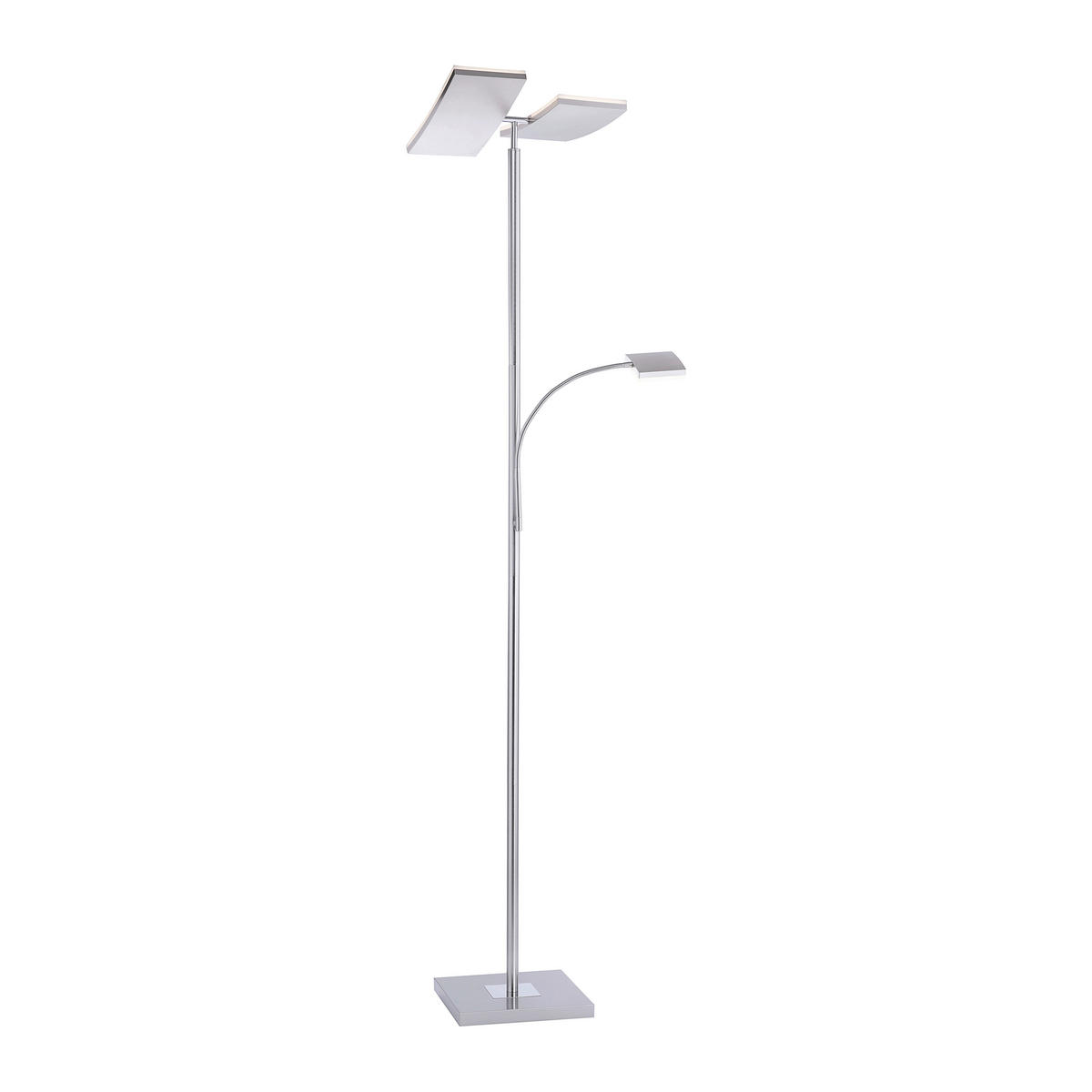 STOJACIA LED LAMPA, 62/61/196 cm - strieborná, Design, kov/plast (62/61/196cm)