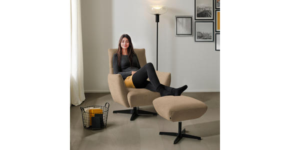 SESSEL in Teddystoff Braun  - Schwarz/Braun, Design, Textil/Metall (60/94/86cm) - Dieter Knoll