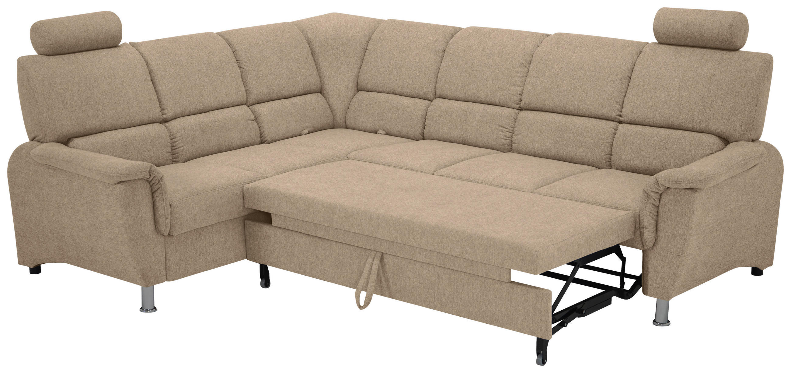 HÖRNSOFFA i vävt tyg taupe  - silver/svart, Design, metall/trä (219/270cm) - Livetastic