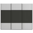 SCHWEBETÜRENSCHRANK 271/223/68 cm 3-türig Graphitfarben, Grau  - Schwarz/Graphitfarben, KONVENTIONELL, Holzwerkstoff/Metall (271/223/68cm) - Novel
