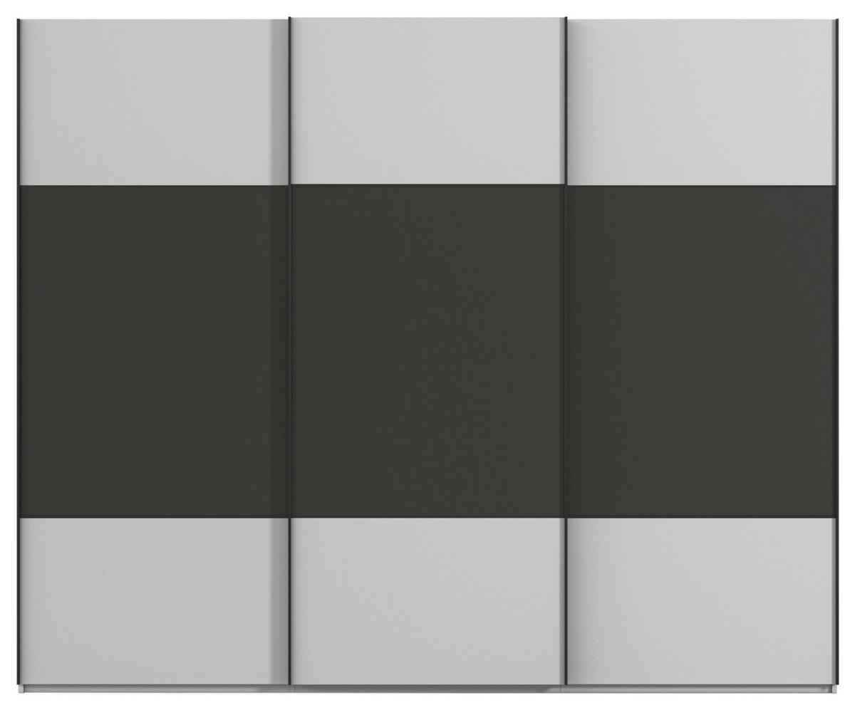 SCHWEBETÜRENSCHRANK 271/223/68 cm 3-türig Graphitfarben, Grau  - Schwarz/Graphitfarben, KONVENTIONELL, Holzwerkstoff/Metall (271/223/68cm) - Novel