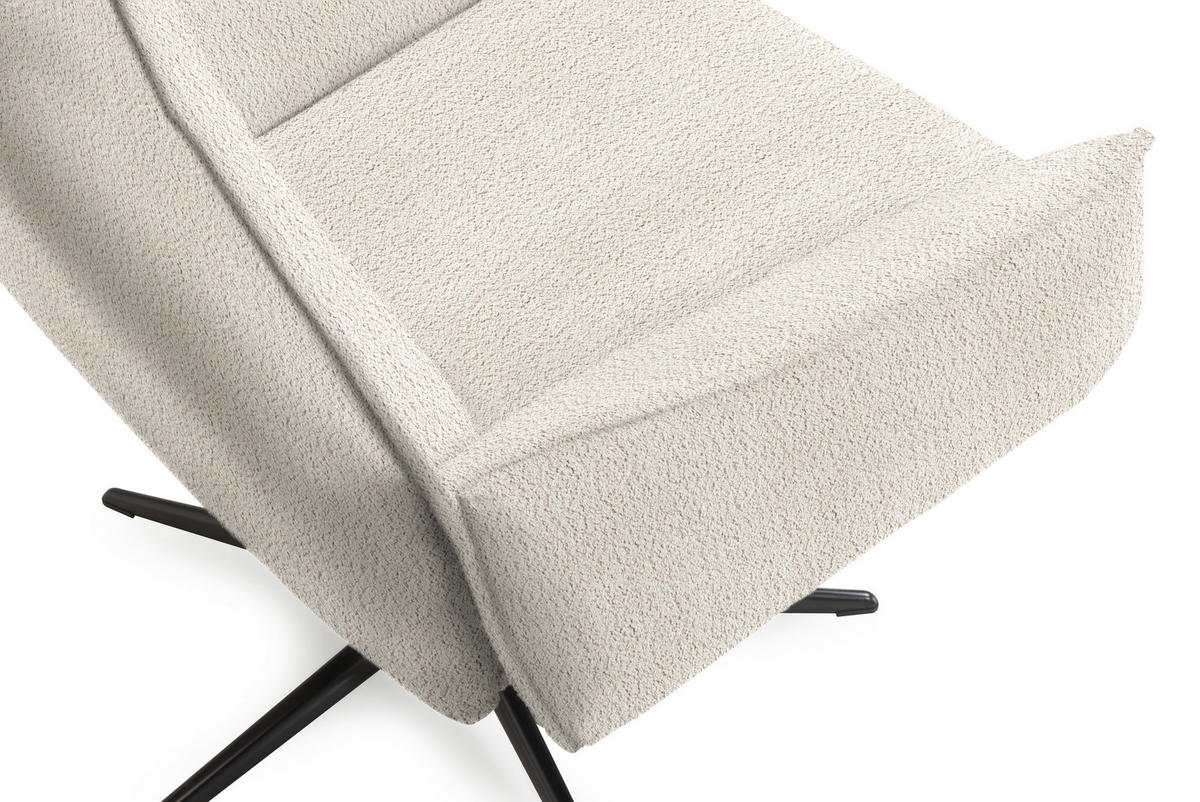 RELAXSESSEL in Textil Beige  - Beige/Schwarz, Design, Textil/Metall (76/103/86cm) - Welnova