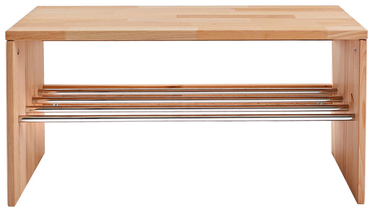 SCHUHBANK 81/40,5/30 cm  - Buchefarben, Natur, Holz/Metall (81/40,5/30cm) - Linea Natura