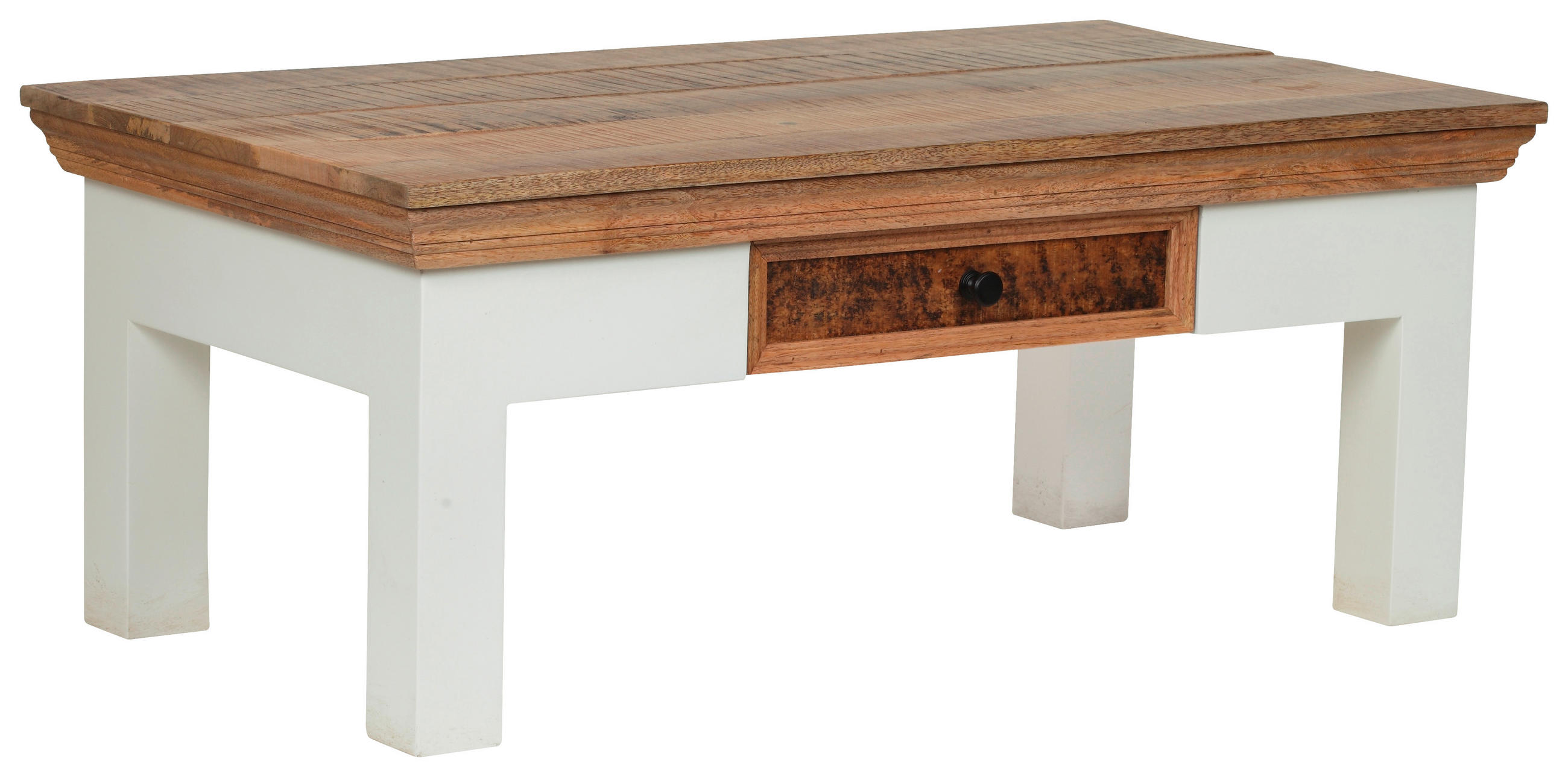 KONFERENČNÍ STOLEK, přírodní barvy, bílá, dřevo, 100/55/40 cm - bílá/přírodní barvy, Romantický / Rustikální, dřevo (100/55/40cm) - Landscape