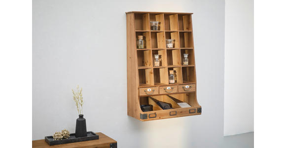 WANDREGAL  - Messingfarben/Naturfarben, LIFESTYLE, Holz/Keramik (55/81,5/27cm) - Landscape