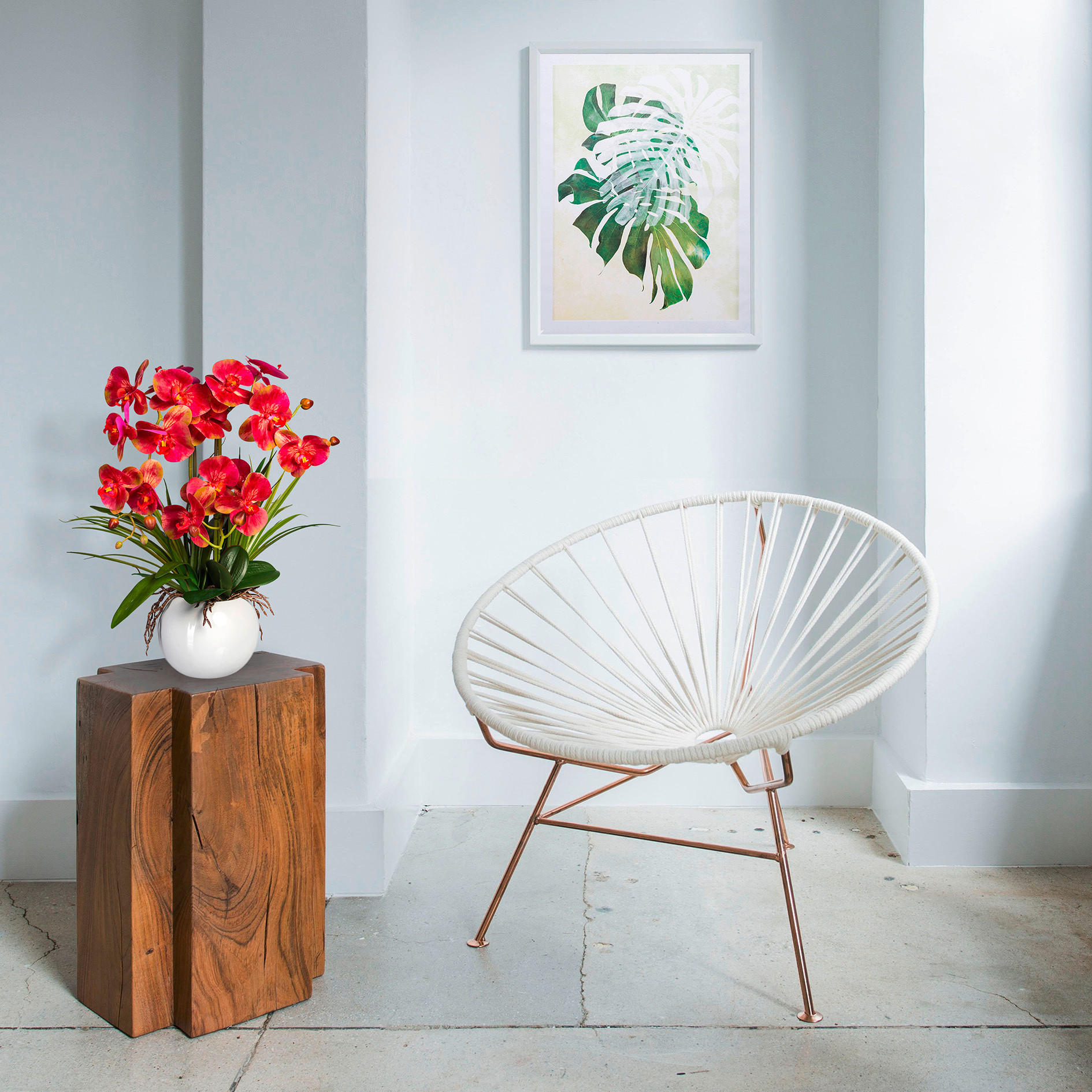 KUNSTPFLANZE Orchidee 58 cm  - Pink/Weiß, Basics, Keramik/Kunststoff (58cm) - P & B