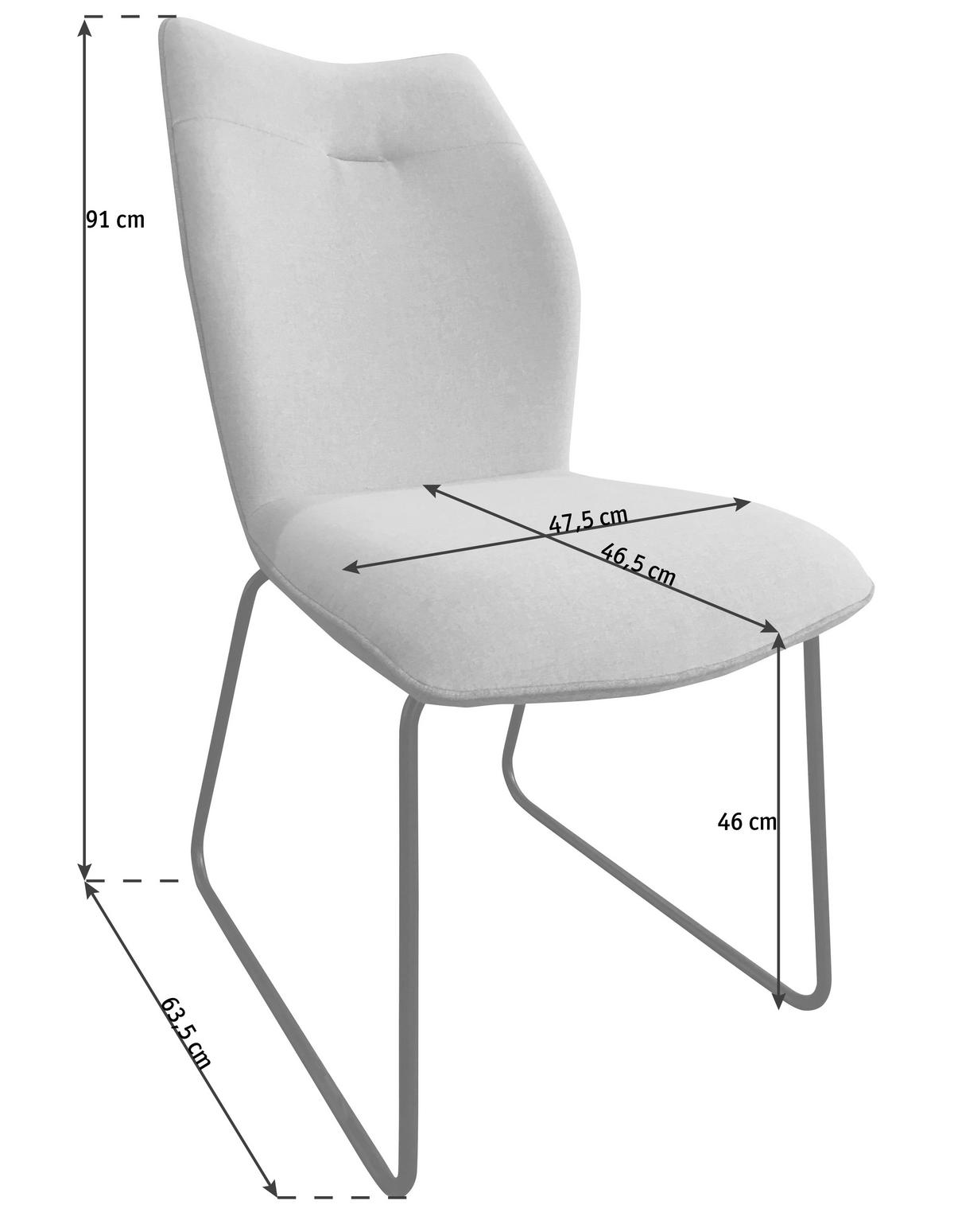 STUHL  in Mikrofaser  - Gelb/Schwarz, Design, Textil/Metall (47,5/91/63,5cm) - Novel