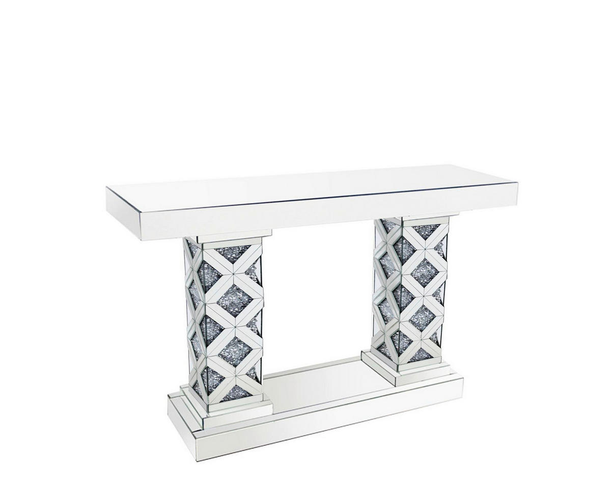 KONSOLENTISCHHolz, Glas   - Silberfarben, Trend, Glas/Holz (120cm) - Ambia Home