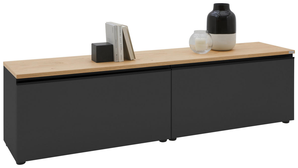 LOWBOARD  in 180/46/41 cm  - Eichefarben/Anthrazit, Design, Holzwerkstoff/Kunststoff (180/46/41cm) - Dieter Knoll