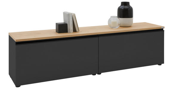 LOWBOARD  180/46/41 cm  erweiterbar, Typenauswahl, Beimöbel erhältlich, umfangreiches Zubehör erhältlich, stehend, hängend  - Eichefarben/Anthrazit, Design, Holzwerkstoff/Kunststoff (180/46/41cm) - Dieter Knoll
