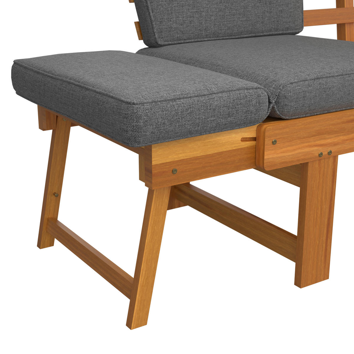 GARTENBANK 206/83/63 cm  in Grau, Akaziefarben  - Akaziefarben/Grau, MODERN, Holz/Textil (206/83/63cm) - Ambia Garden