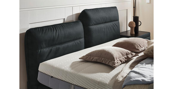 BOXSPRINGBETT 200/200 cm in Anthrazit - Anthrazit/Schwarz, Design, Textil/Metall (200/200cm) - Johann Jakob