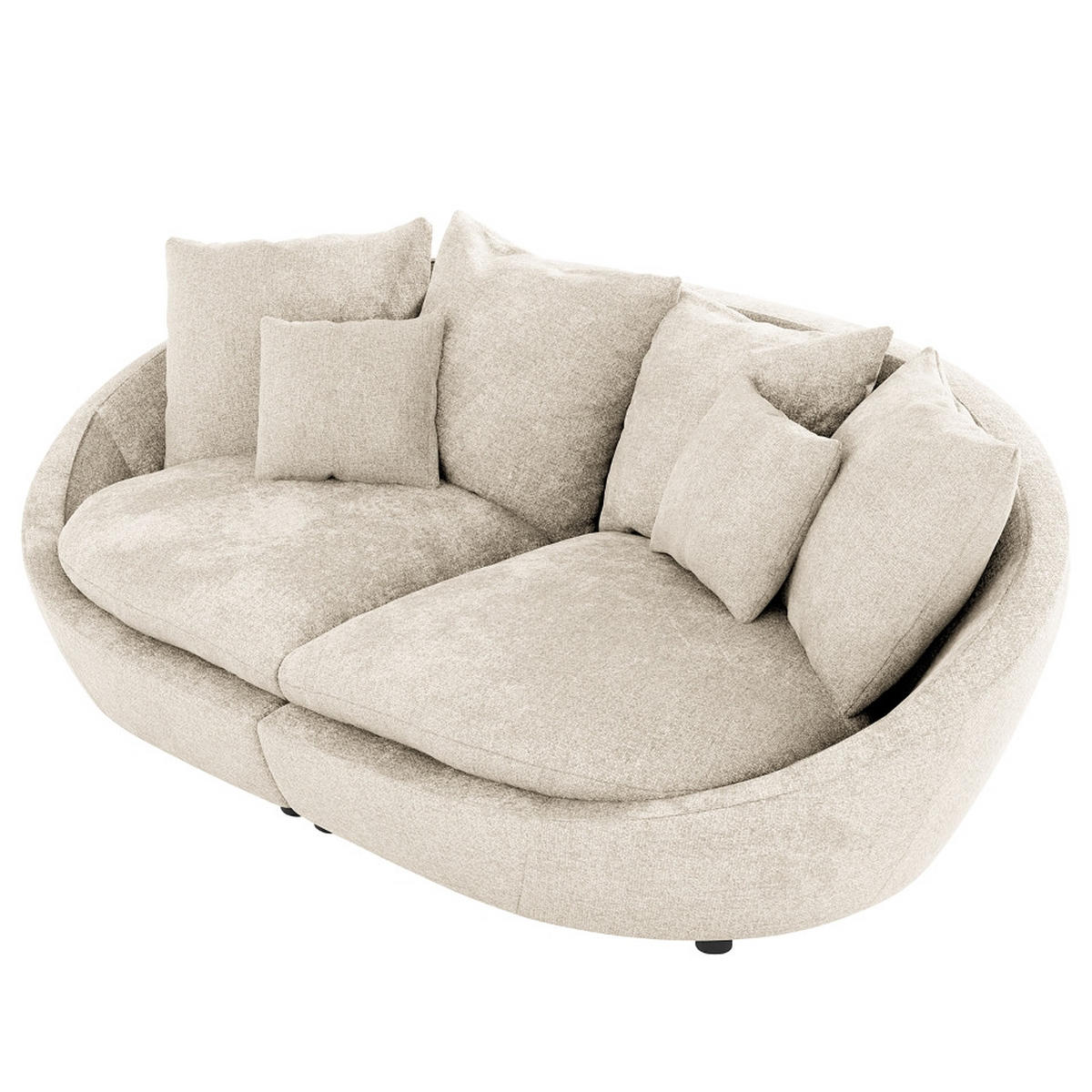BIGSOFA in Chenille Silberfarben  - Silberfarben/Schwarz, Modern, Kunststoff/Textil (280/87/131cm) - Trendmanufaktur