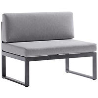 LOUNGEMITTELTEIL - Hellgrau/Grau, Basics, Textil/Metall (100/72/69cm) - Sieger