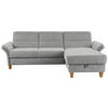 ECKSOFA in Flachgewebe Hellgrau  - Eichefarben/Hellgrau, Konventionell, Holz/Textil (252/162cm) - Sit & More