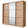 SCHIEBETÜRENSCHRANK 242/215,5/60 cm 3-türig Eiche Artisan  - Schwarz/Eiche Artisan, Basics, Glas/Holzwerkstoff (242/215,5/60cm) - Xora