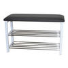 SCHUHBANK  in 80/50/30 cm  - Schwarz/Weiß, Design, Textil/Metall (80/50/30cm) - MID.YOU