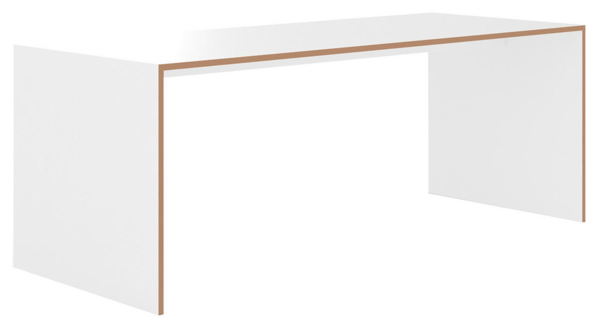 SCHREIBTISCH 160/80/74 cm  in Buchefarben, Weiß  - Buchefarben/Weiß, MODERN, Holzwerkstoff (160/80/74cm) - Tojo